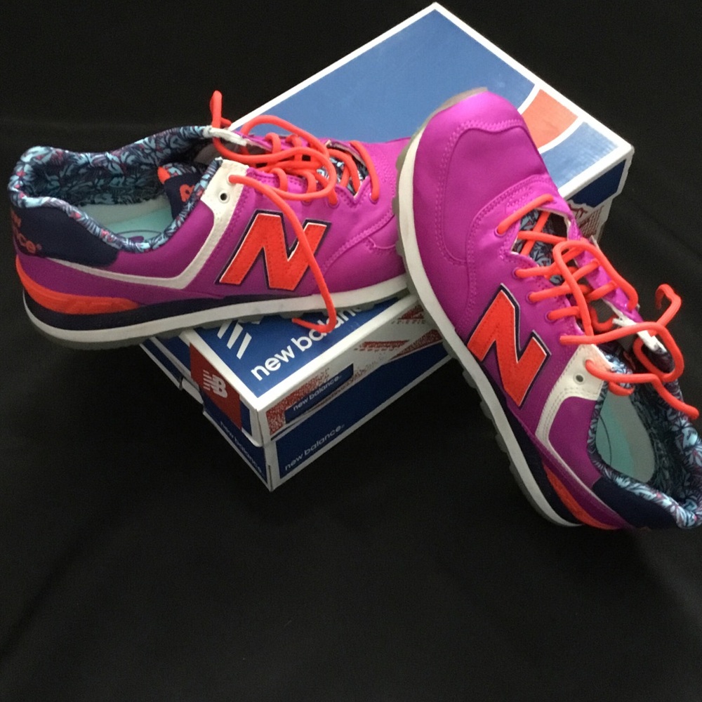New Balance Fuchsia and Tangerine Athletic Shoes
